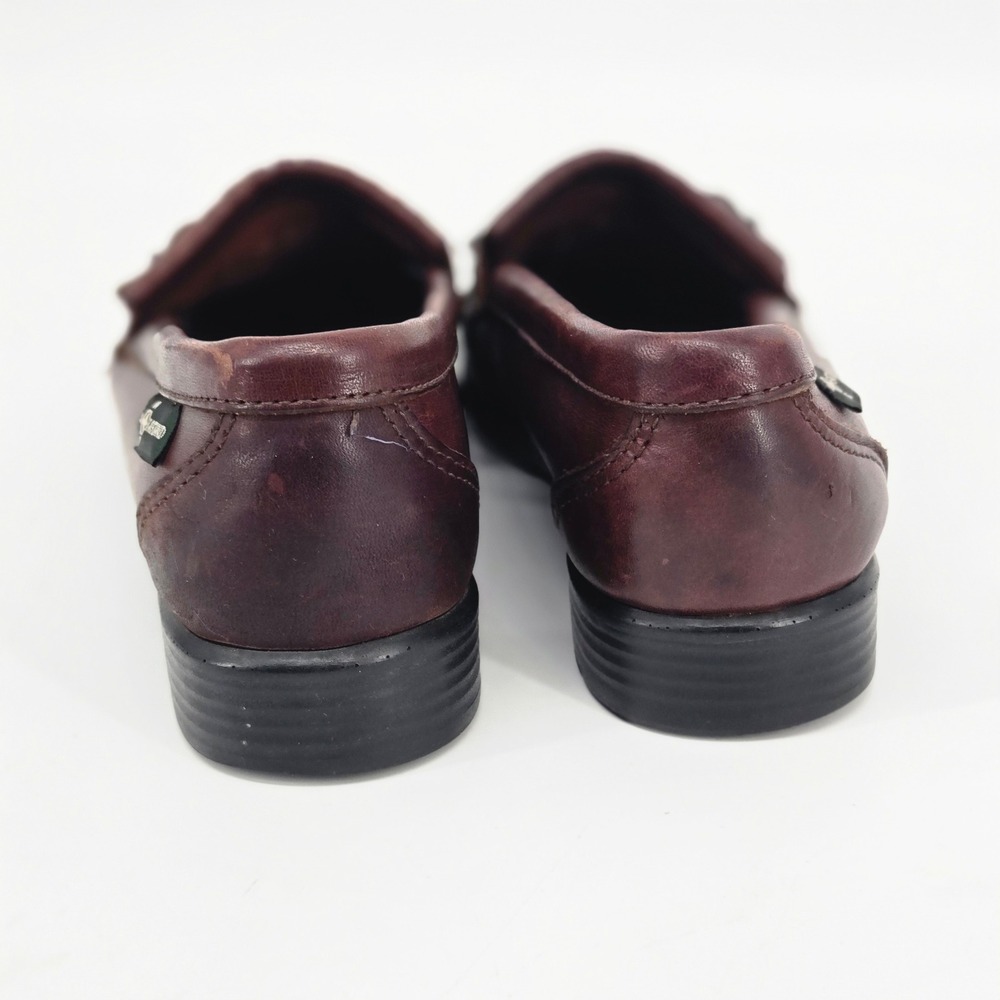 Eastland Vintage 90s Brown Leather Kiltie Fringe Buckle Penny Loafers Shoes 7M - Picture 5 of 12